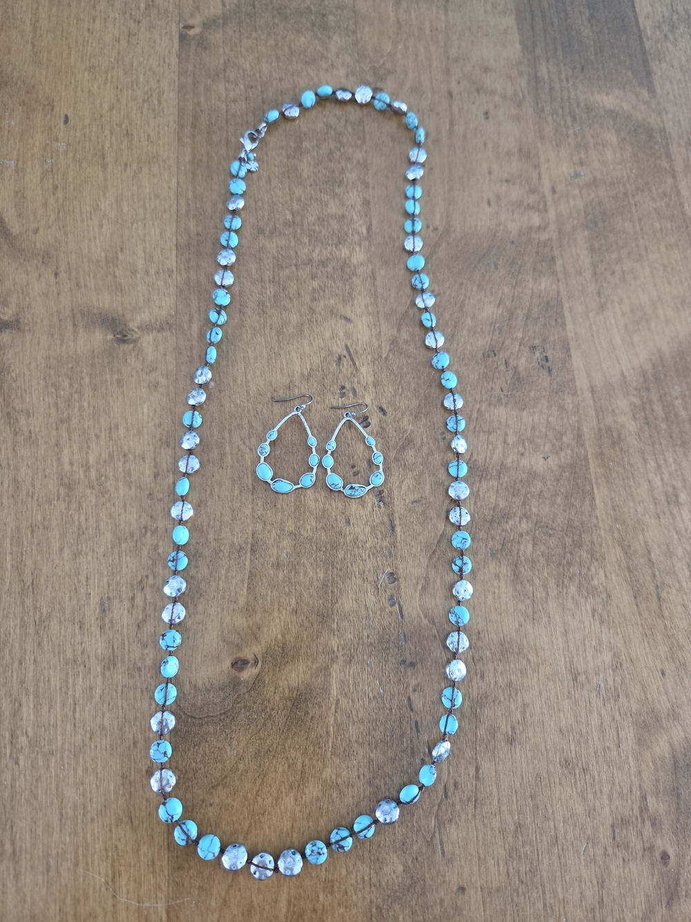Lucky Brand Turquoise Bead Necklace and Earrings Set - Women Jewelry